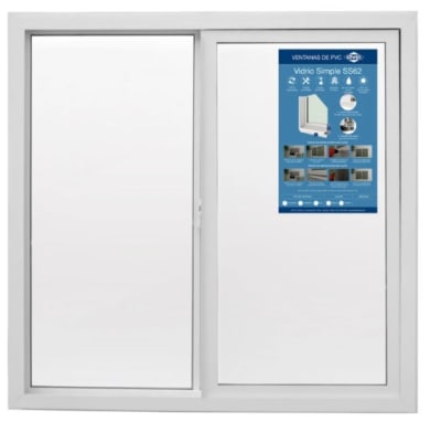 VENTANA PVC VIDRIO SIMPLE CORREDERA ADVANCE BLANCO