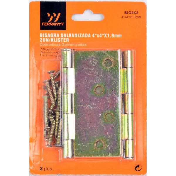BISAGRA GALVANIZADA 2PCS UYUSTOOLS2