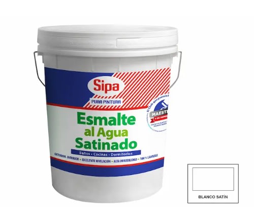 ESMALTE AL AGUA BLANCO SATINADO SIPA2