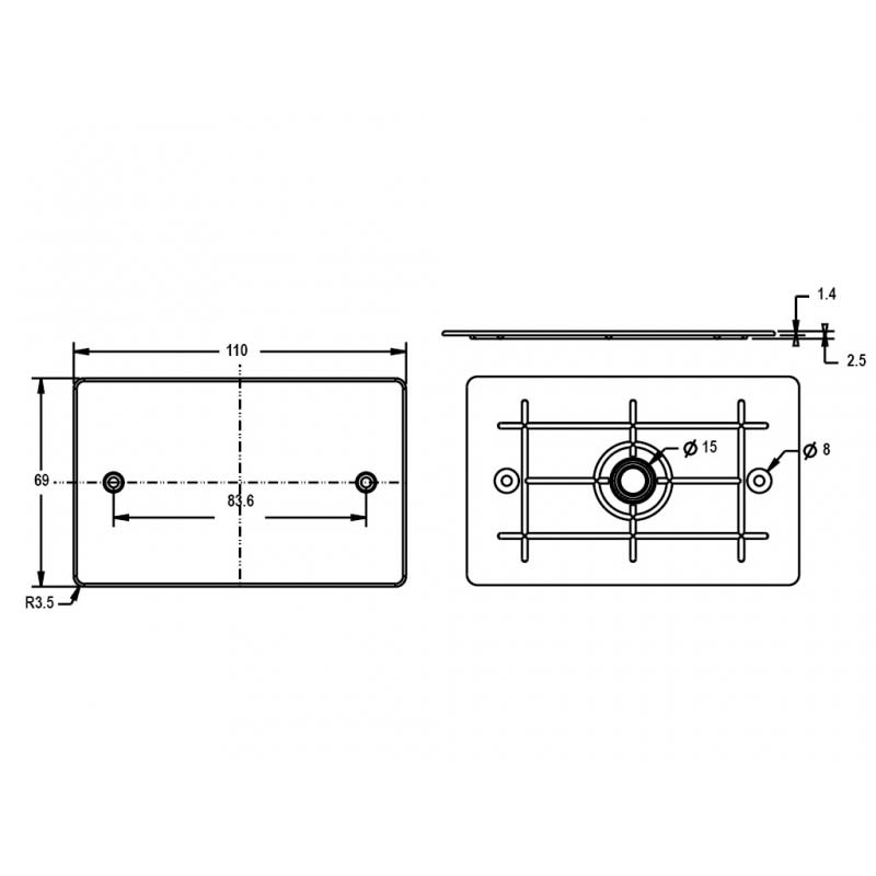 TAPA CIEGA PVC 116 X T4 MM C/TORNILLOS1