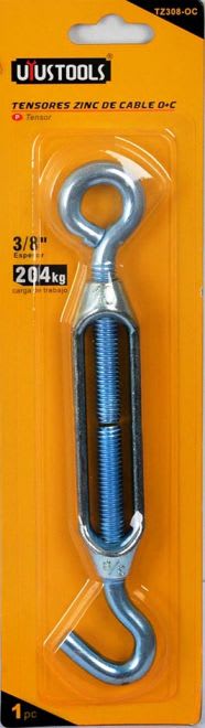 TENSOR ZINC DE CABLE ACERADO GANCHO OJO2