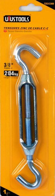 TENSOR ZINC DE CABLE ACERADO GANCHO GANCHO 0
