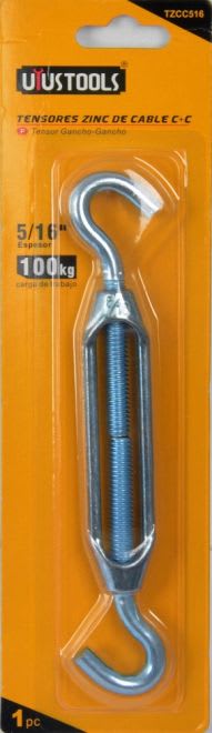 TENSOR ZINC DE CABLE ACERADO GANCHO GANCHO2