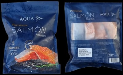 Salmón Porción c/Piel Aquachile 1 Kg. (2 bolsas de 500 grs.)
