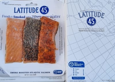 Salmón ahumado en caliente 1.020 Kg.  (3 Sobres de 340 grs. c/u) (normal, pimienta y especies)