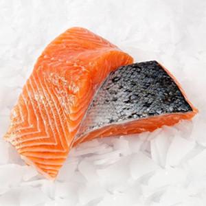 Salmón Porciones con Piel 100-120 grs. (0,9 - 1 kilo)