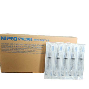 Jeringa 3cc con aguja 21Gx1½ Luer Lock Nipro, Caja x 100 Unidades2