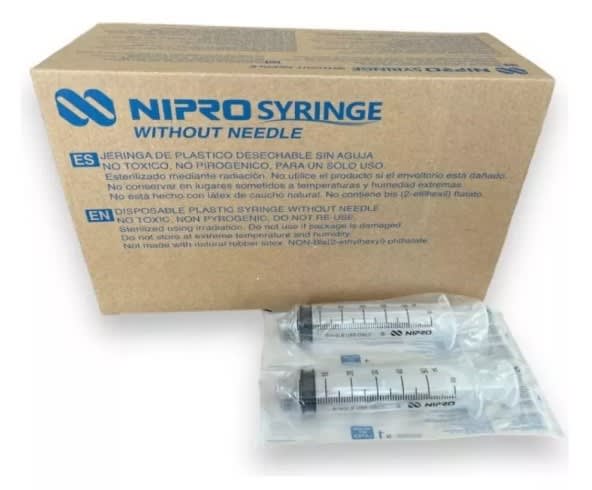 Jeringa 50cc Tipo Catéter Punta Excéntrica sin conector azul, Caja x 30 Unidades2