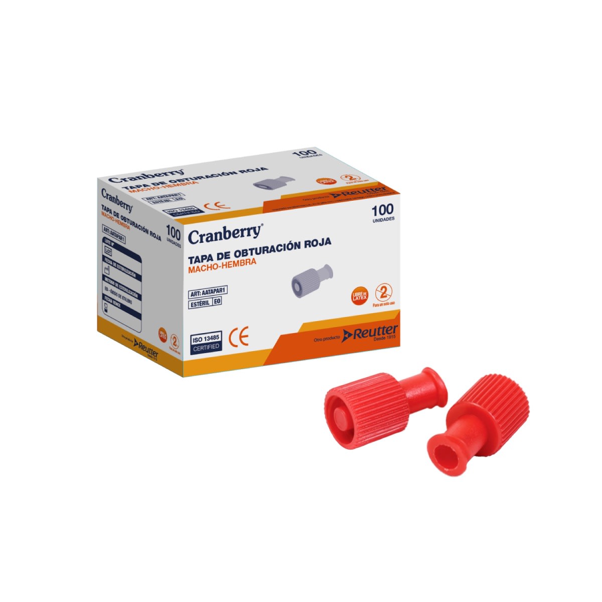 TAPA DE OBTURACION ROJA MACHO-HEMBRA 1001