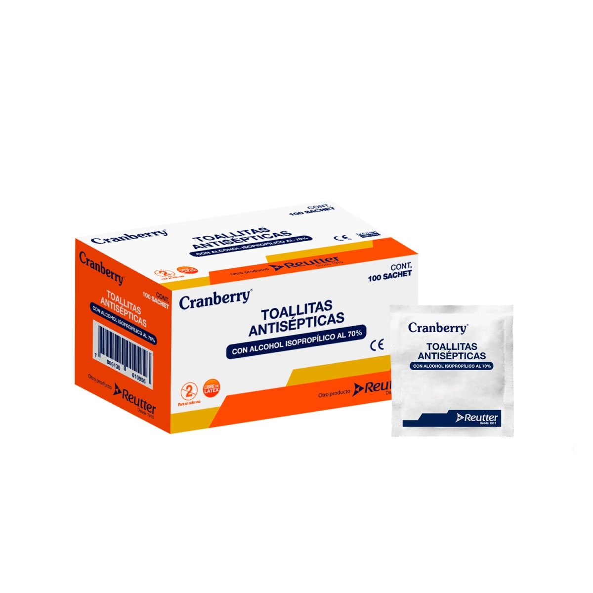Toallitas antisépticas con alcohol al 70%1