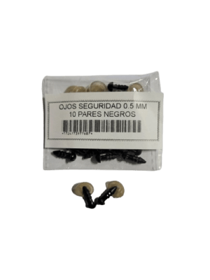 SET 10 PARES OJOS SEGURIDAD 05 MM NEGROS2