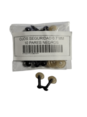 SET 10 PARES OJOS SEGURIDAD 07 MM NEGROS