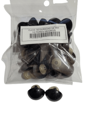 SET 10 PARES OJOS SEGURIDAD 24 MM NEGROS