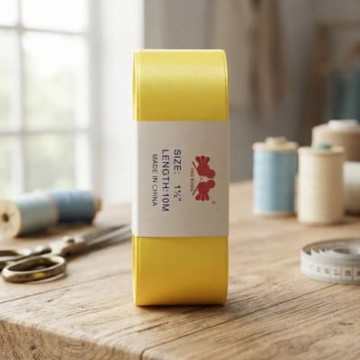 CINTA SATIN 4 CM COLOR AMARILLO