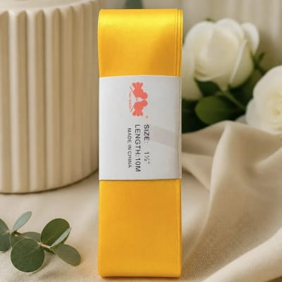 CINTA SATIN 4 CM COLOR AMARILLO ORO1