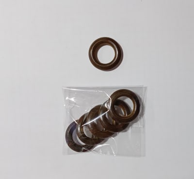ARGOLLAS MADERA 3 CM COLOR CAFE OSCURO 5 UNIDADES