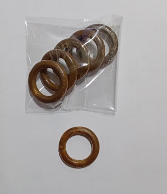 ARGOLLAS MADERA 4 CM COLOR CAFE 5 UNIDADES