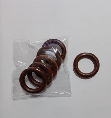 ARGOLLAS MADERA 4 CM COLOR CAFE OSCURO 5 UNIDADES