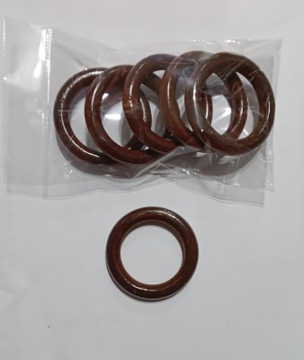 ARGOLLAS MADERA 6 CM COLOR CAFE OSCURO 5 UNIDADES