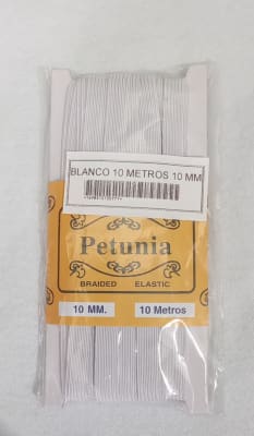 PIEZA ELASTICO BLANCO 10 METROS 10 MM