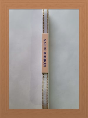 CINTA SATIN BORDE DORADO 0.7 CM BLANCO