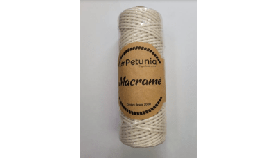 ALGODÓN PETUNIA MACRAME 2 MM CRUDO CONO 170 GR