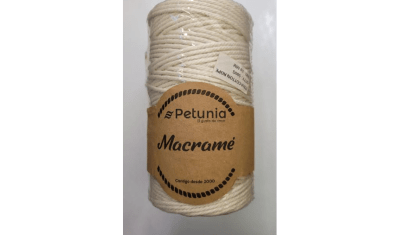 ALGODÓN PETUNIA MACRAME 3 MM CRUDO CONO 500 GR