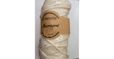 ALGODÓN PETUNIA MACRAME 5 MM CRUDO CONO 500 GR