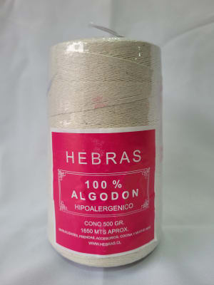 CONO ALGODON 500 GR COLOR CRUDO