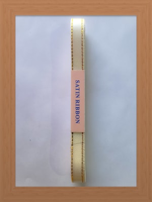 CINTA SATIN BORDE DORADO 1 CM CRUDO
