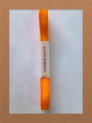 CINTA SATIN BORDE DORADO 1 CM NARANJO