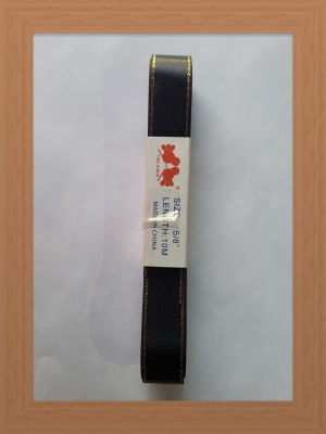 CINTA SATIN BORDE DORADO 1.5 CM NEGRO