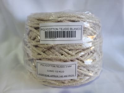 POLYCOTTON TEJIDO BLANCO CONO 1/2 KILO1