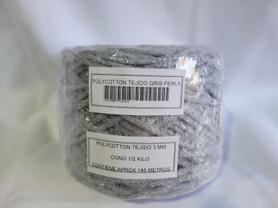POLYCOTTON TEJIDO GRIS PERLA CONO 1/2 KILO