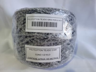 POLYCOTTON TEJIDO GRIS PERLA MATIZADO CONO 1/2 KILO