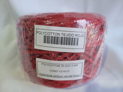 POLYCOTTON TEJIDO ROJO CONO 1/2 KILO