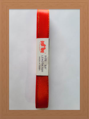 CINTA SATIN BORDE DORADO 1.5 CM ROJO