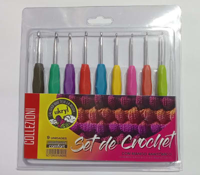 SET CROCHET MANGO SILICONA 9 UNIDADES