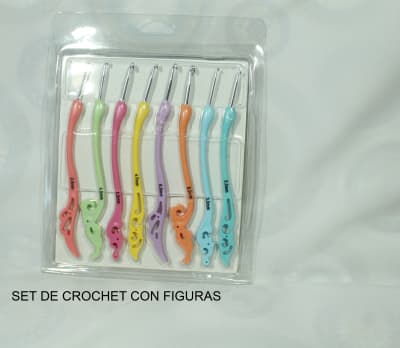 Set De Crochet Mango Silicona Con Diseño De 21 Cm Largo
