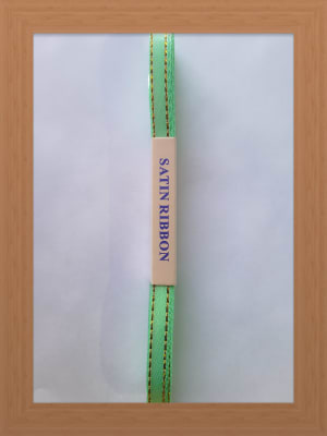 CINTA SATIN BORDE DORADO 0.7 CM VERDE AGUA