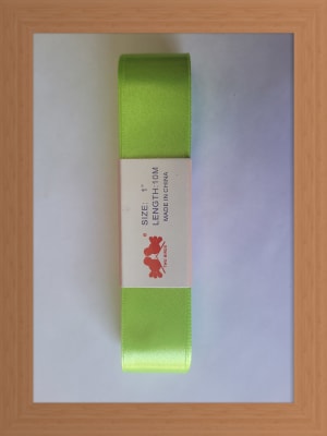 CINTA SATIN 2.5 CM COLOR VERDE LIMON