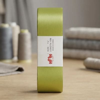 CINTA SATIN 4 CM COLOR VERDE MUSGO
