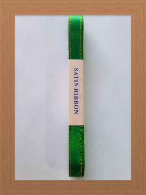 CINTA SATIN BORDE DORADO 1 CM VERDE NAVIDAD