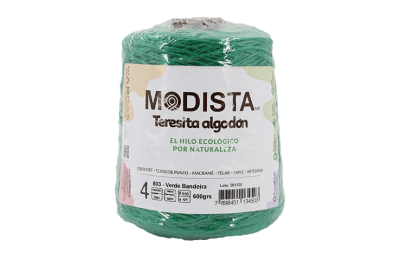 ALGODÓN MODISTA VERDE CONO 600 GR