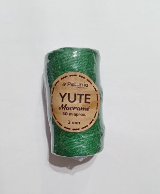 YUTE 3 MM CONO 50 METROS COLOR VERDE NAVIDAD1