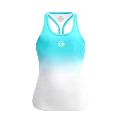 Polera Crew Gradiant Tank - aqua, white