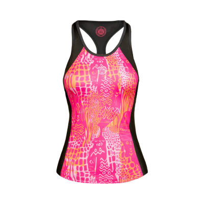 Polera Yaka Tech Tank - dark grey, pink