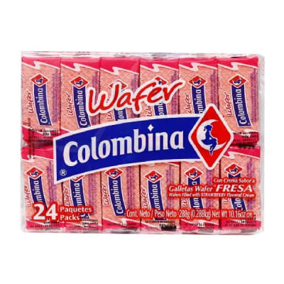 WAFER COLOMBINA X 24 FRESA