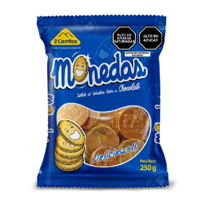 MONEDAS 2 CERRITOS DORADAS X 250 GR