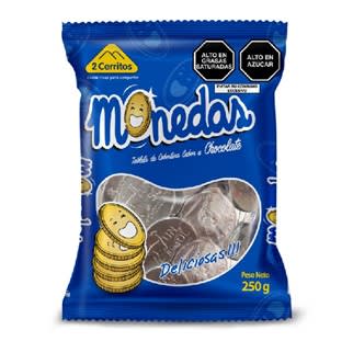 MONEDAS 2 CERRITOS PLATEADAS X 250 GR